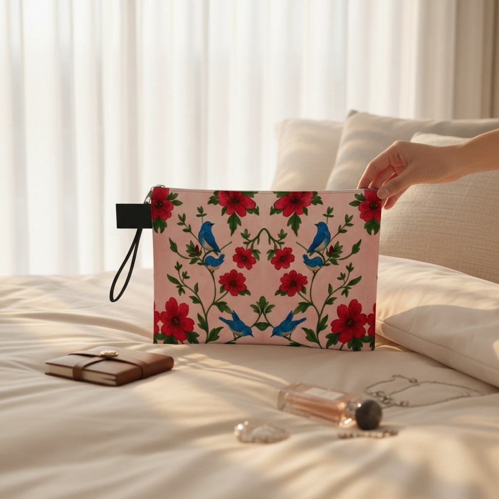 Songbird Bloom Pink Zipper Carry-all Bag