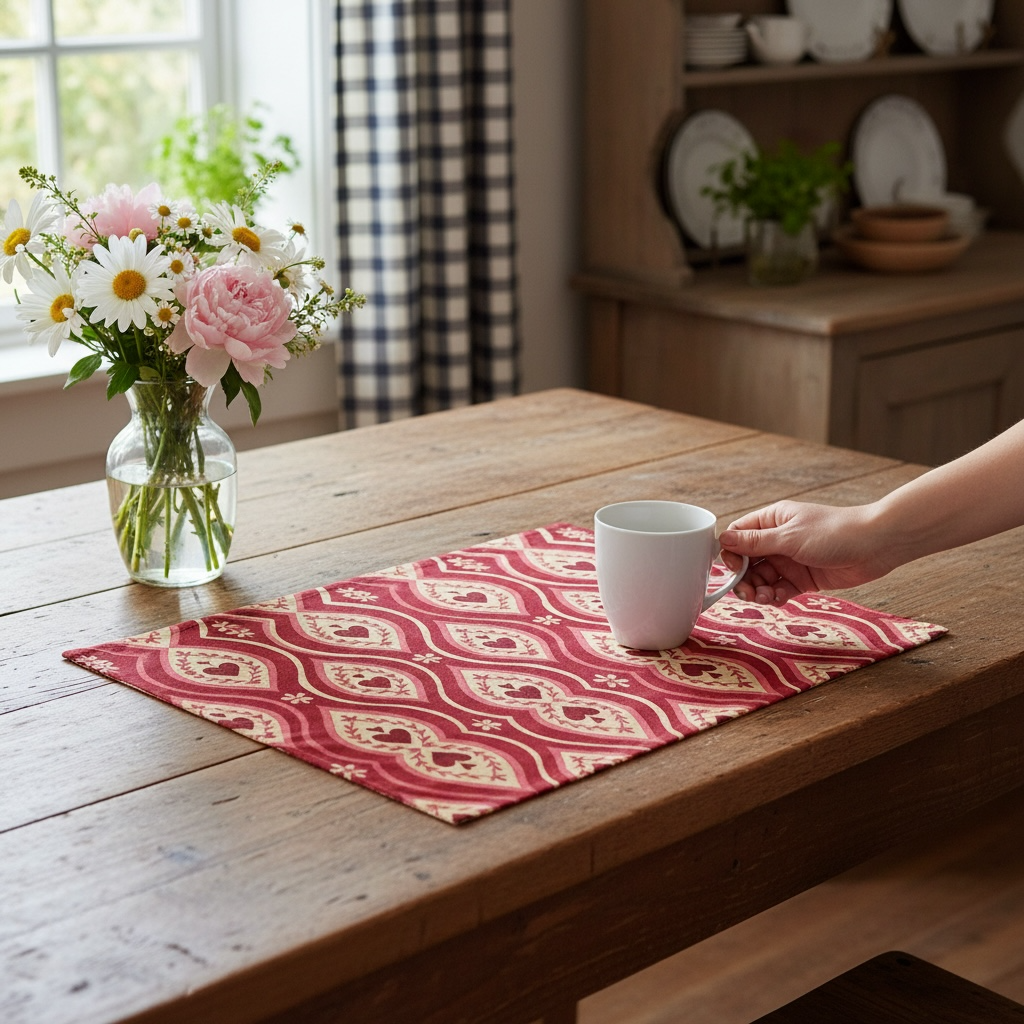 Red Hearts Ikat Placemats