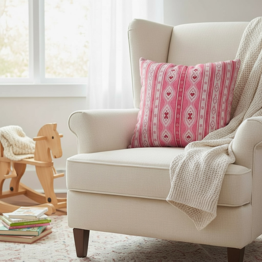 Sweetheart Folk Stripe 18" x 18" Pillow Cover