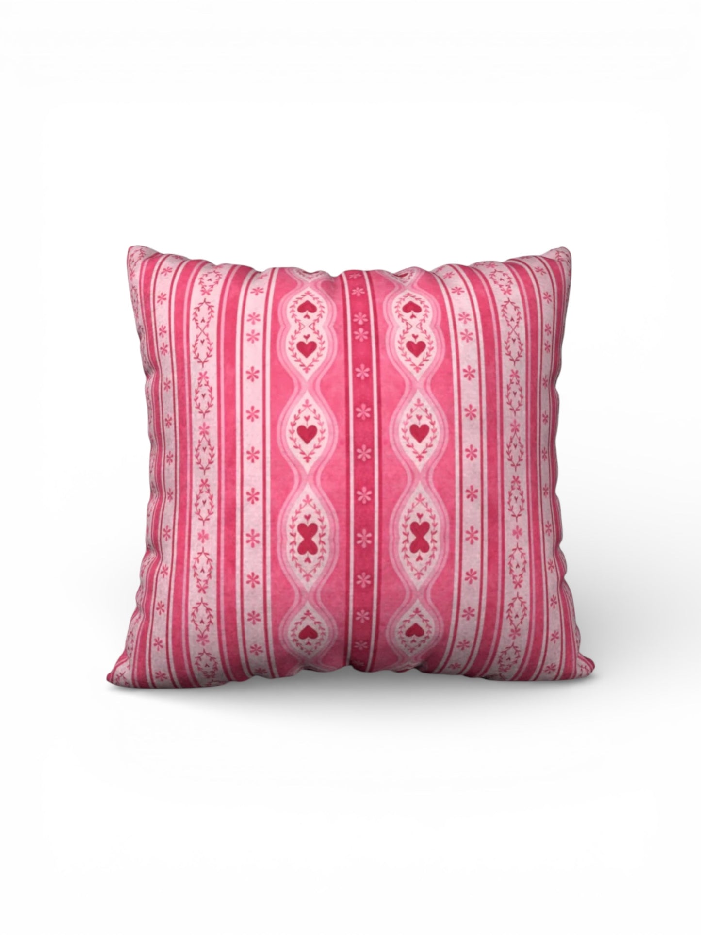 Sweetheart Folk Stripe 18" x 18" Pillow Cover