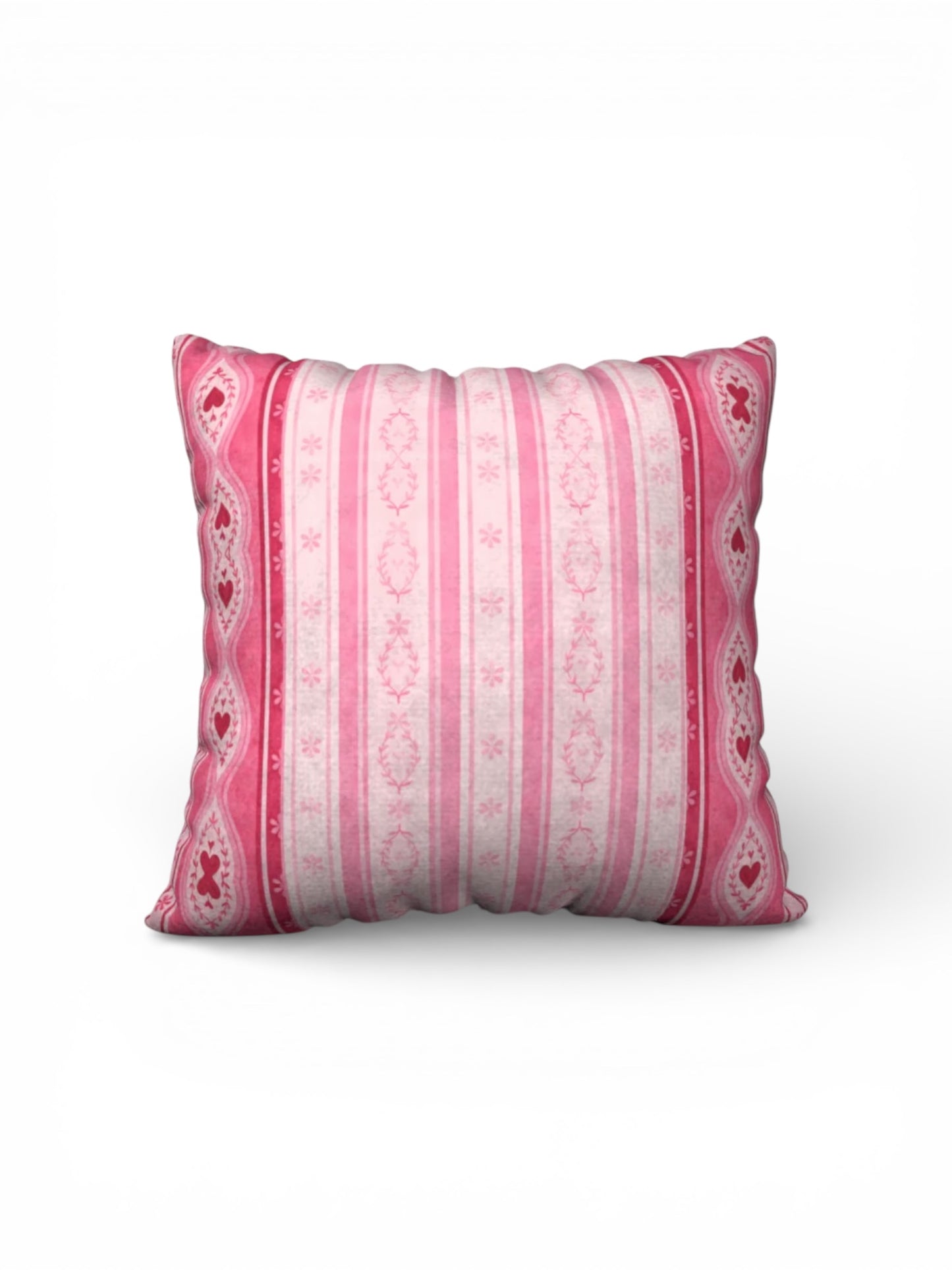 Sweetheart Folk Stripe Border 22" x 22" Pillow Cover