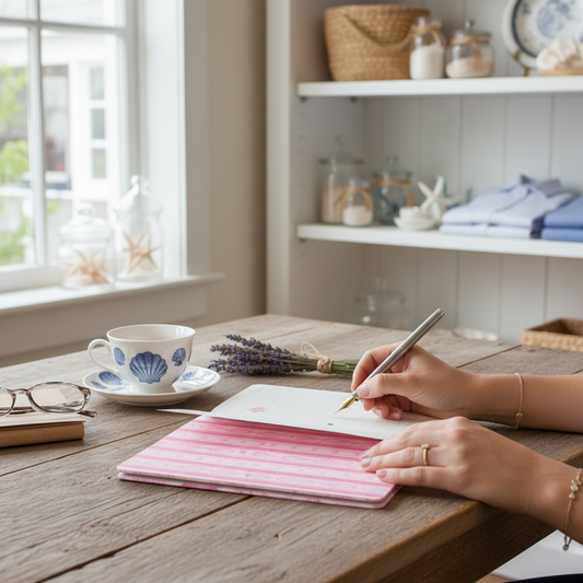 Swedish Folk Stripe Pink Notebook