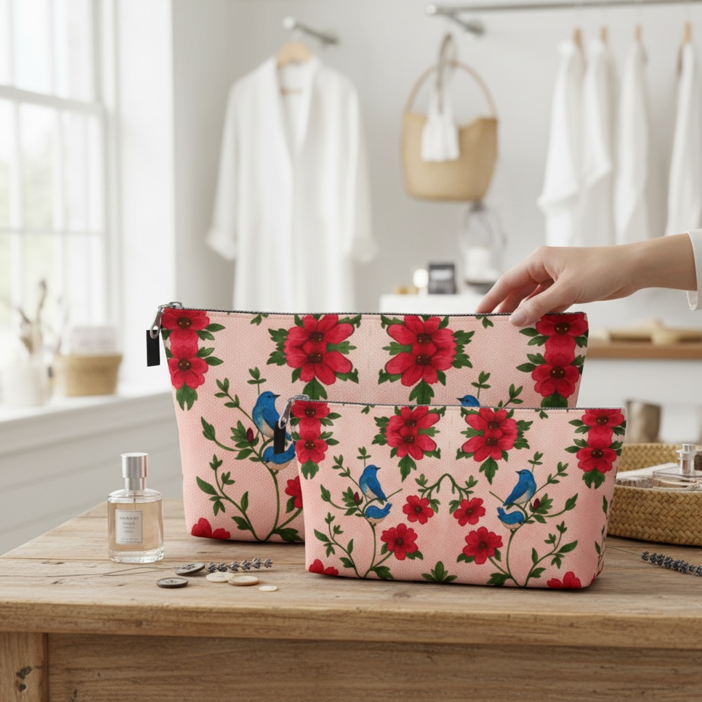 Songbird Bloom Pink Makeup Bag