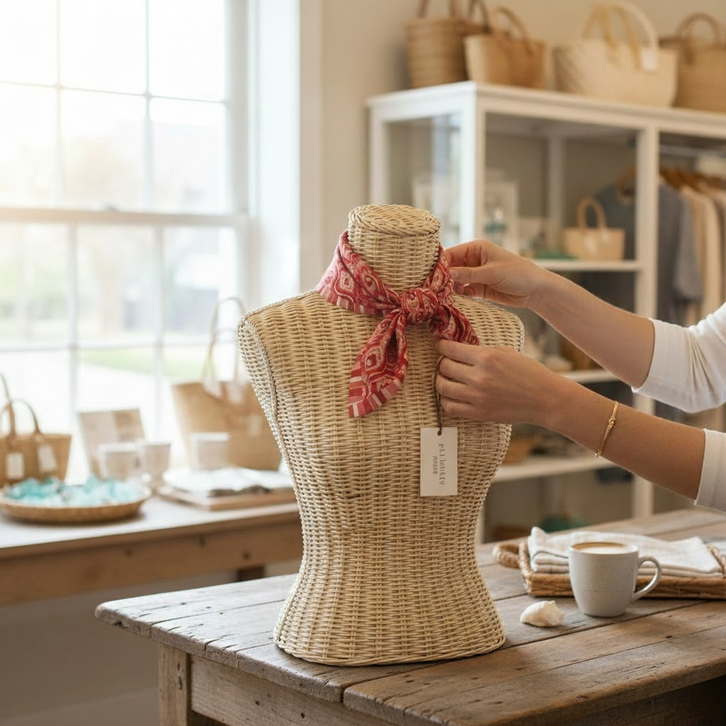 Red Hearts Ikat Silk Square Scarf