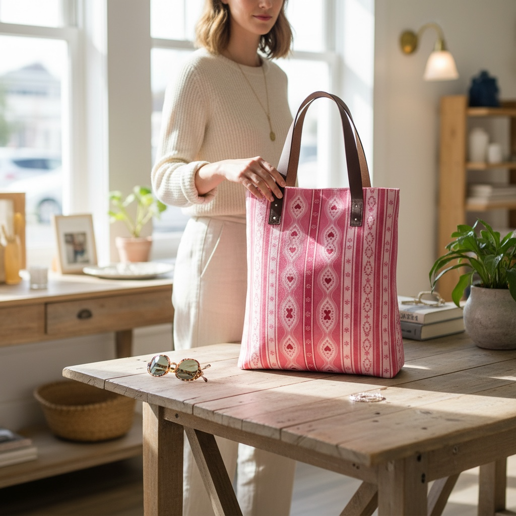 Sweet Heart Folk Stripe Urban Tote