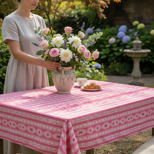Sweetheart Folk Stripe 60 x 60 Tablecloth