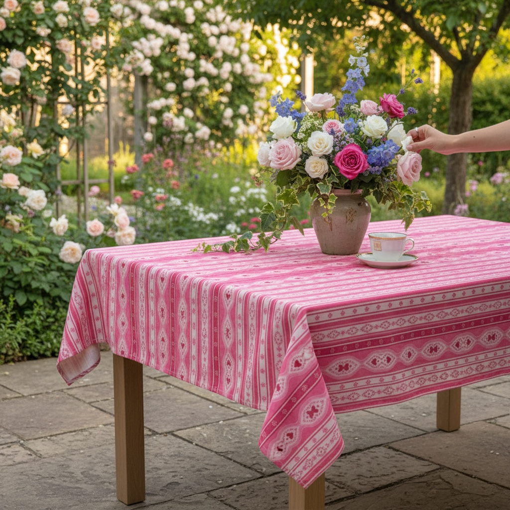 Sweetheart Folk Stripe 60 x 90 Tablecloth