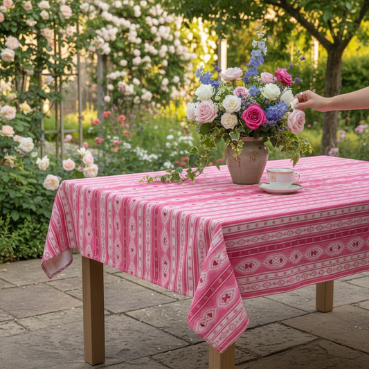 Sweetheart Folk Stripe 60 x 90 Tablecloth