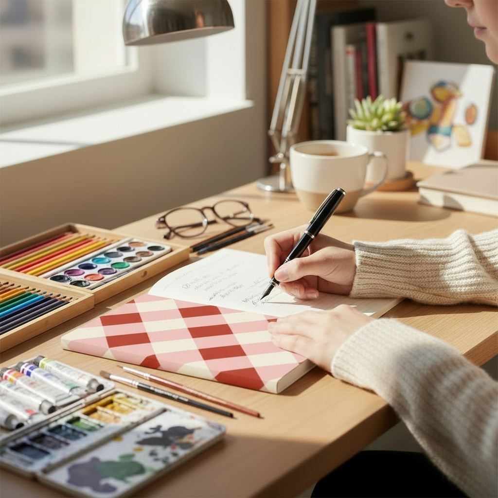 Red Gingham Notebook