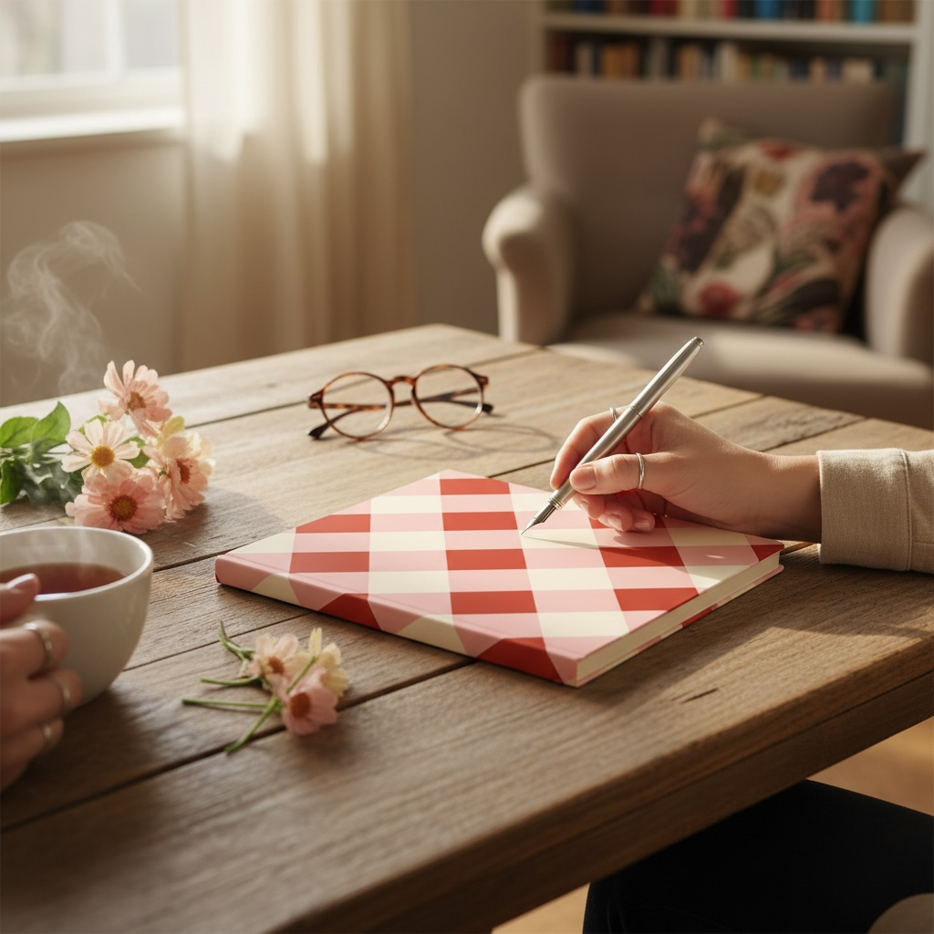 Red Gingham Notebook