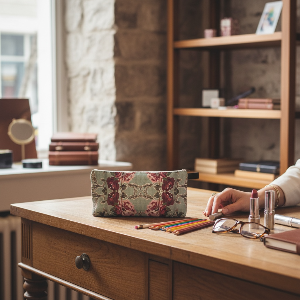 Sea Foam Roses Pencil Case