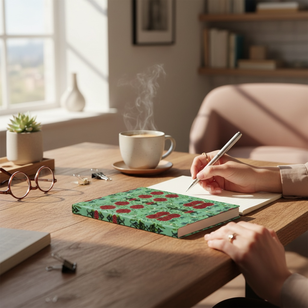 Marquesa Peonies Mint Notebook