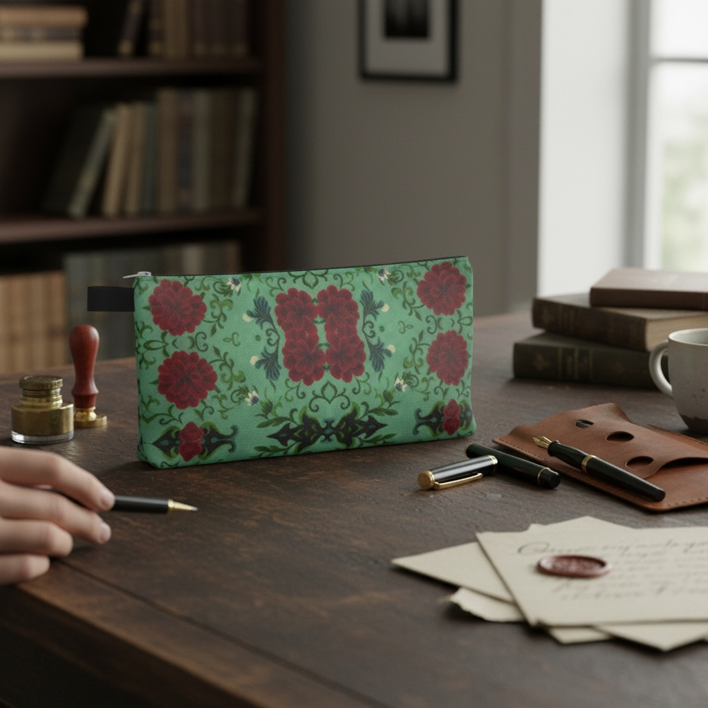 Marquesa Peonies Mint Pencil Case