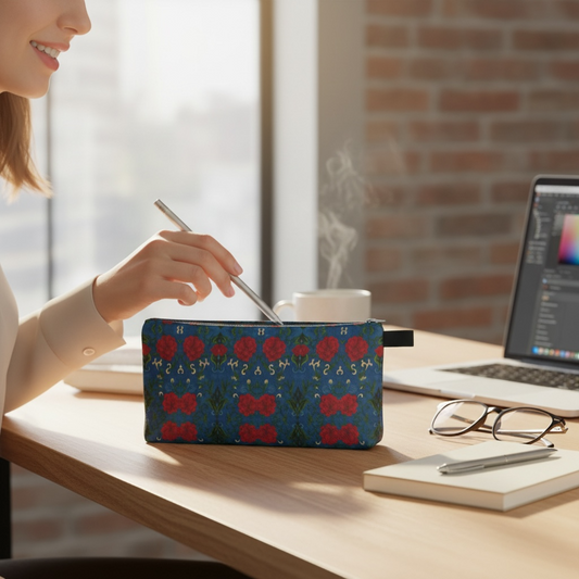 Marquesa Peonies Sapphire Pencil Case