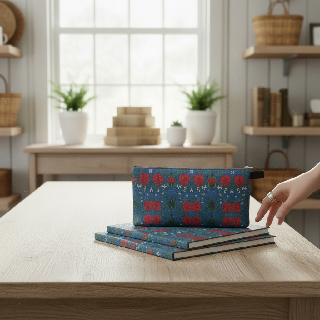 Marquesa Peonies Sapphire Pencil Case