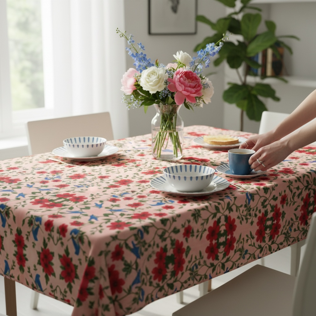 Songbird Bloom Pink 60 x 90 Tablecloth