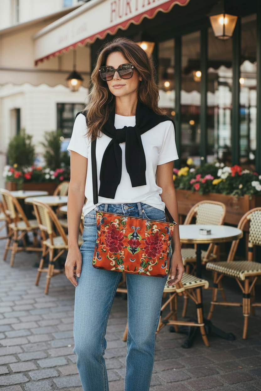 Jade and Flame Crossbody Bag