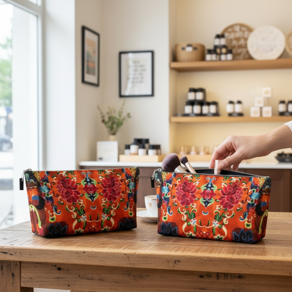 Jade and Flame Makeup Bag