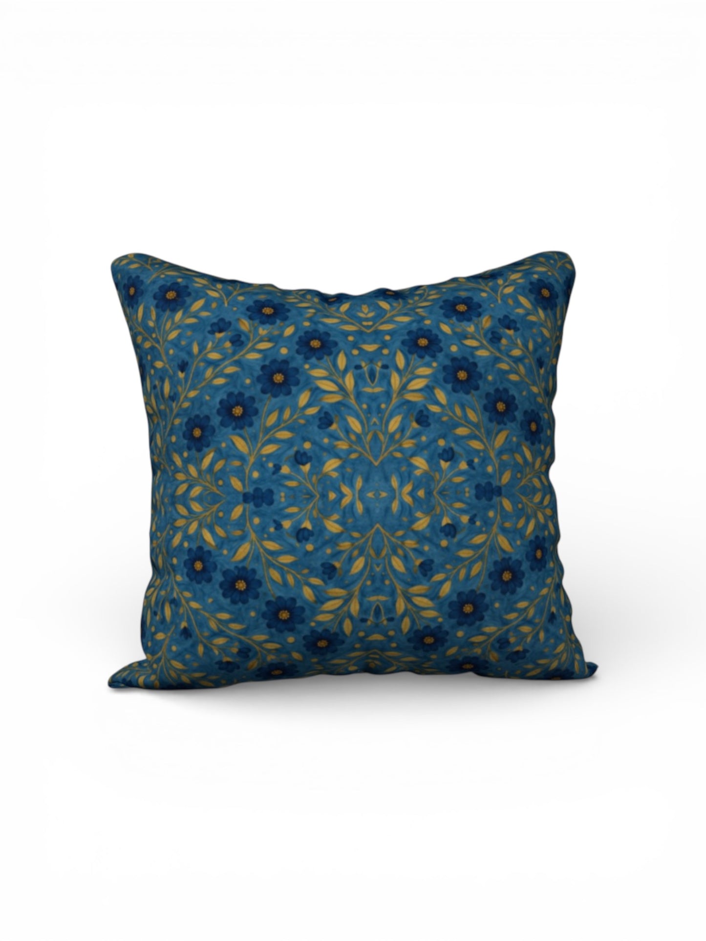 Indigo Meadow Floral Diamond 22 x 22 Pillow Cover