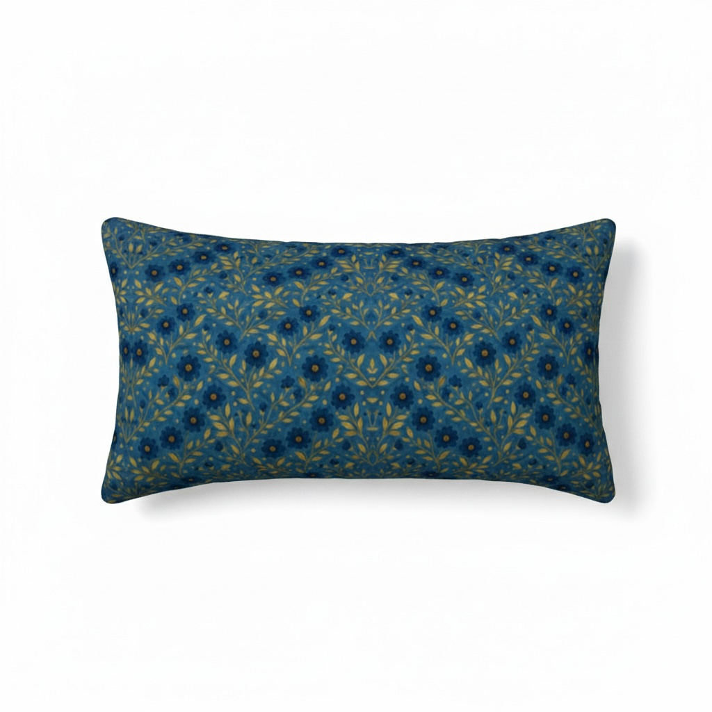 Indigo Meadow Floral 24 x 12 Pillow Cover