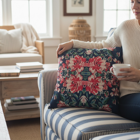 Harbor Roses 22 x 22 Pillow Cover