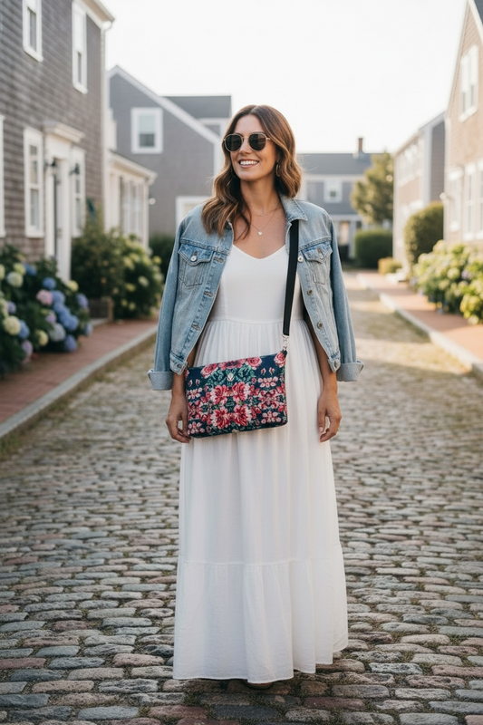 Harbor Rose Vegan Leather Crossbody Bag