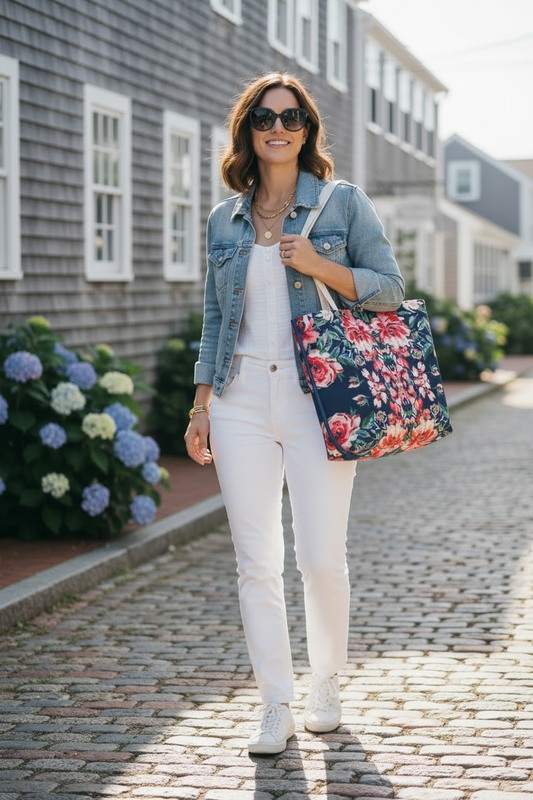 Harbor Roses Tote Bag
