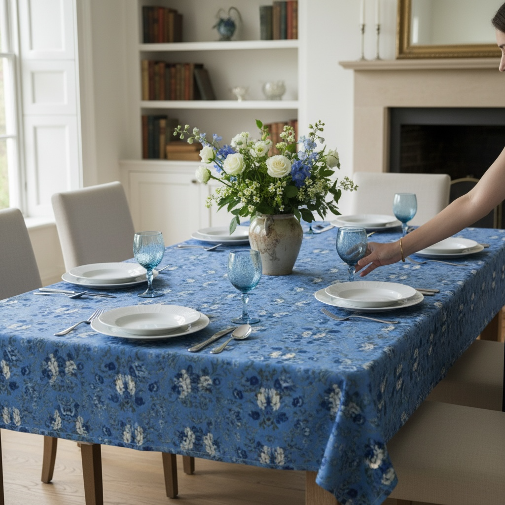 Blue Manor Bloom 60 x 90 Tablcloth