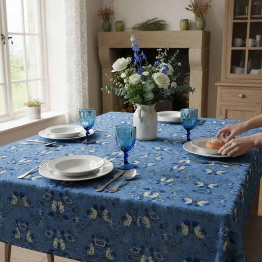Blue Manor Bloom 60 x 60 Tablecloth