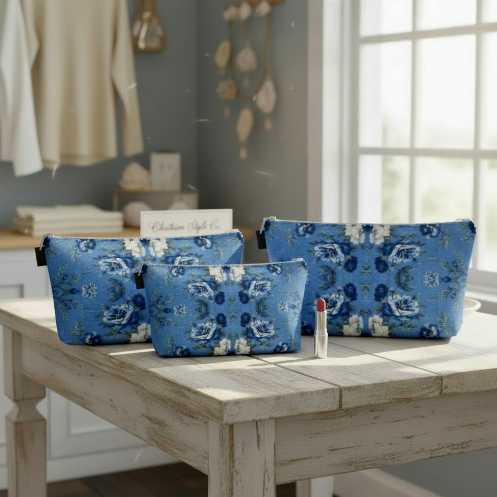 Blue Manor Bloom Makeup Bag