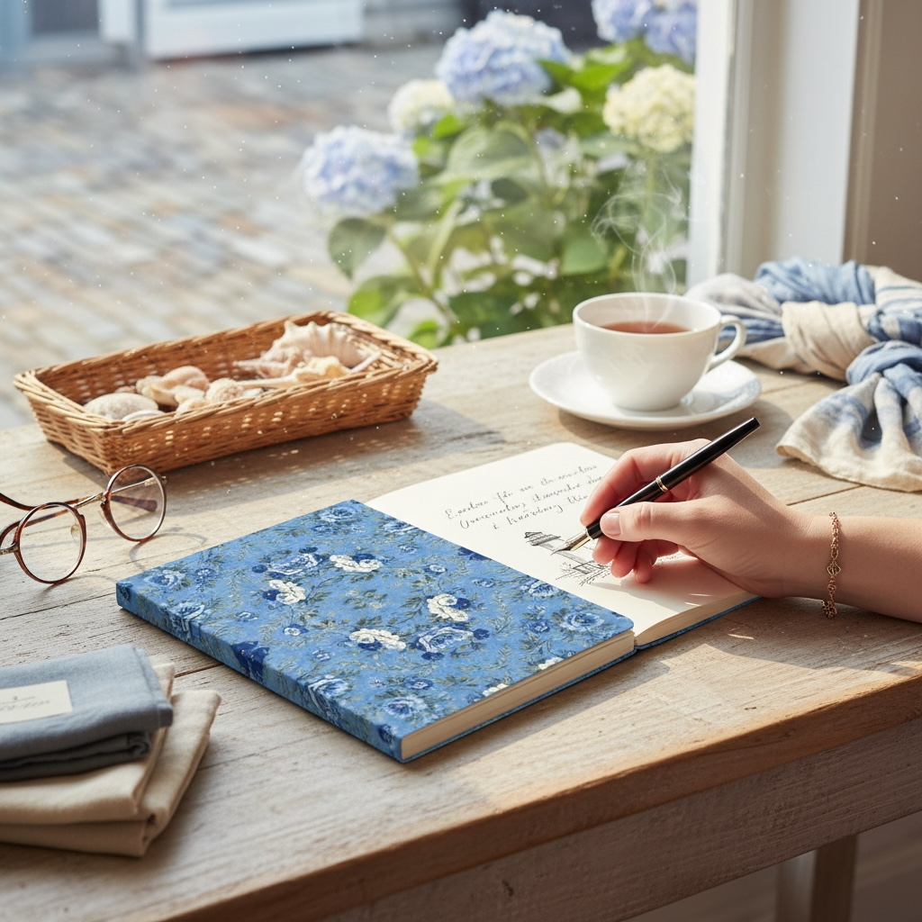 Blue Manor Bloom Notebook