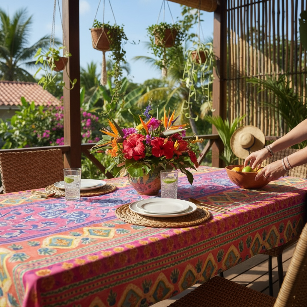 Coral Caravan 60 x 90 Tablecloth