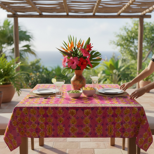 Pink Botanique 60 x 60 Tablecloth