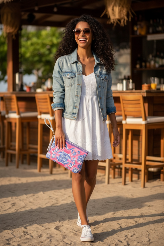 Tropique Provencale Vegan Leather Clutch Wristlet