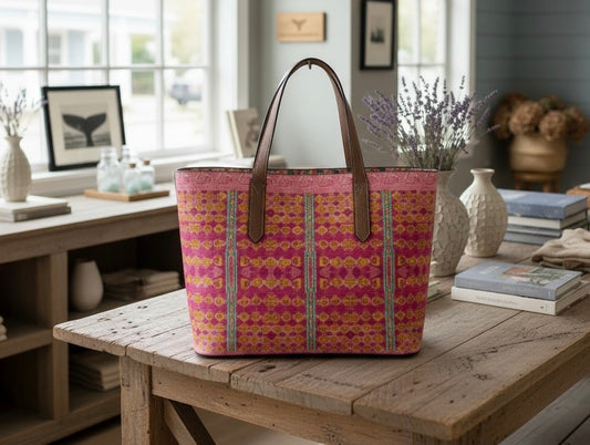 Pink Botanique Vegan Leather Tote