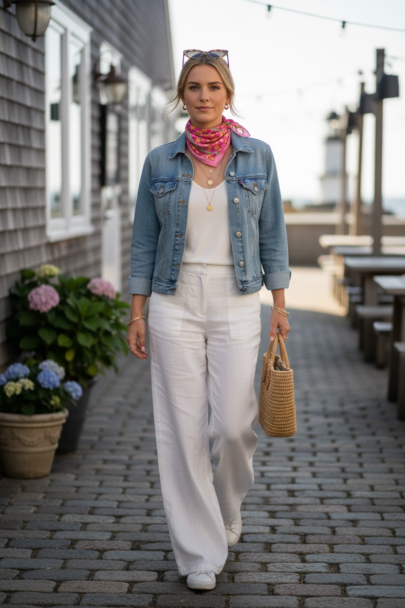 Pink Botanique with Border Silk Square Scarf