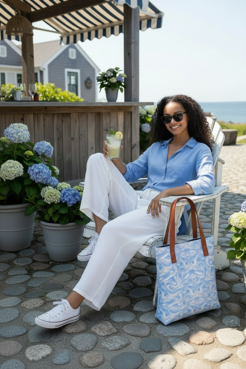 Blue Sky Swirl Market Tote Bag