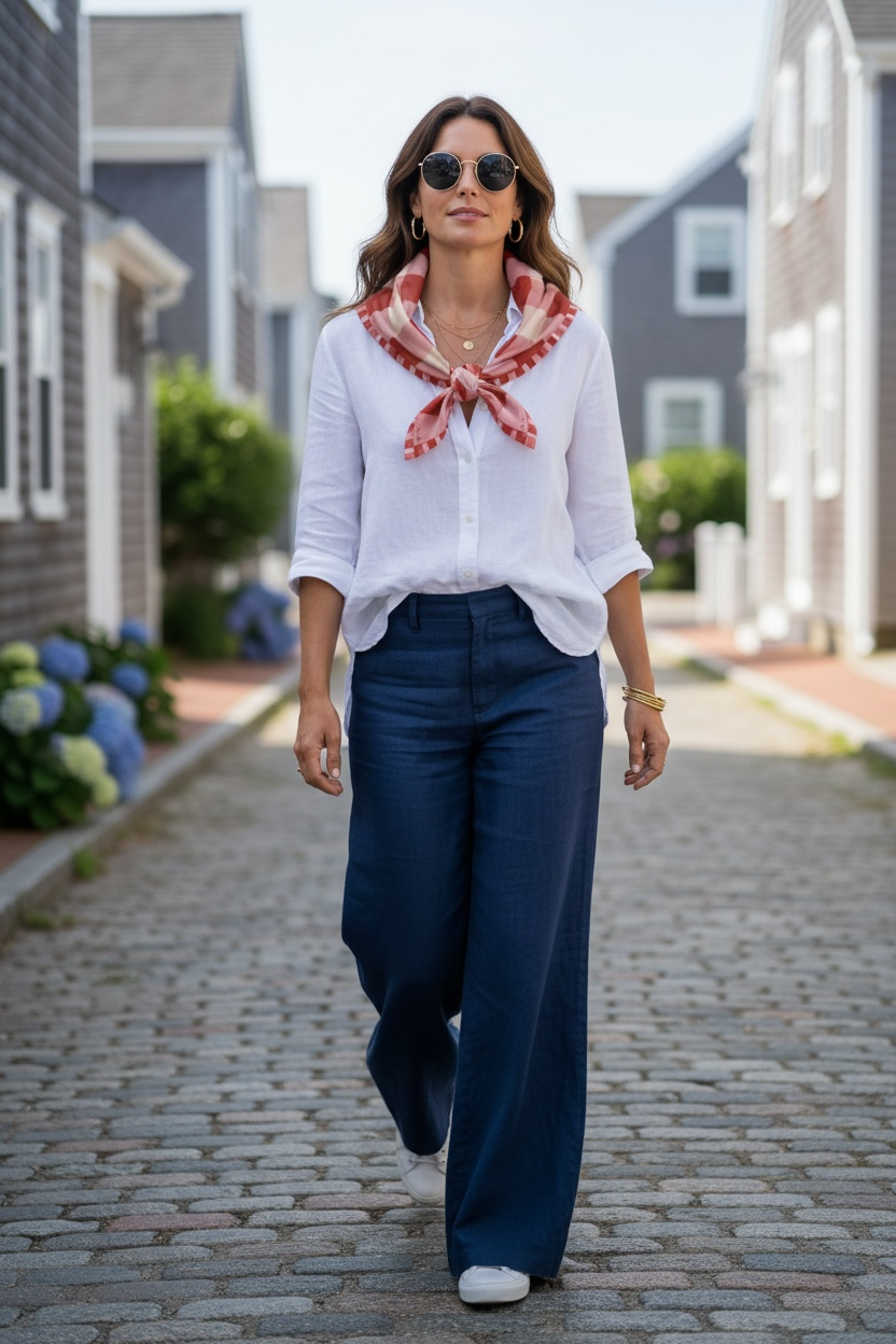 Red Gingham Silk Square Scarf
