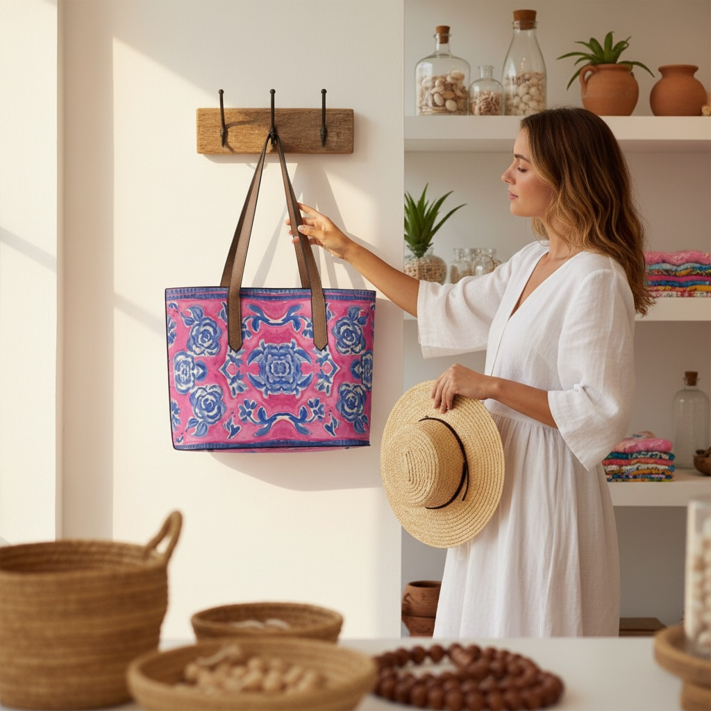 Tropique Provencale Vegan Leather Tote Bag