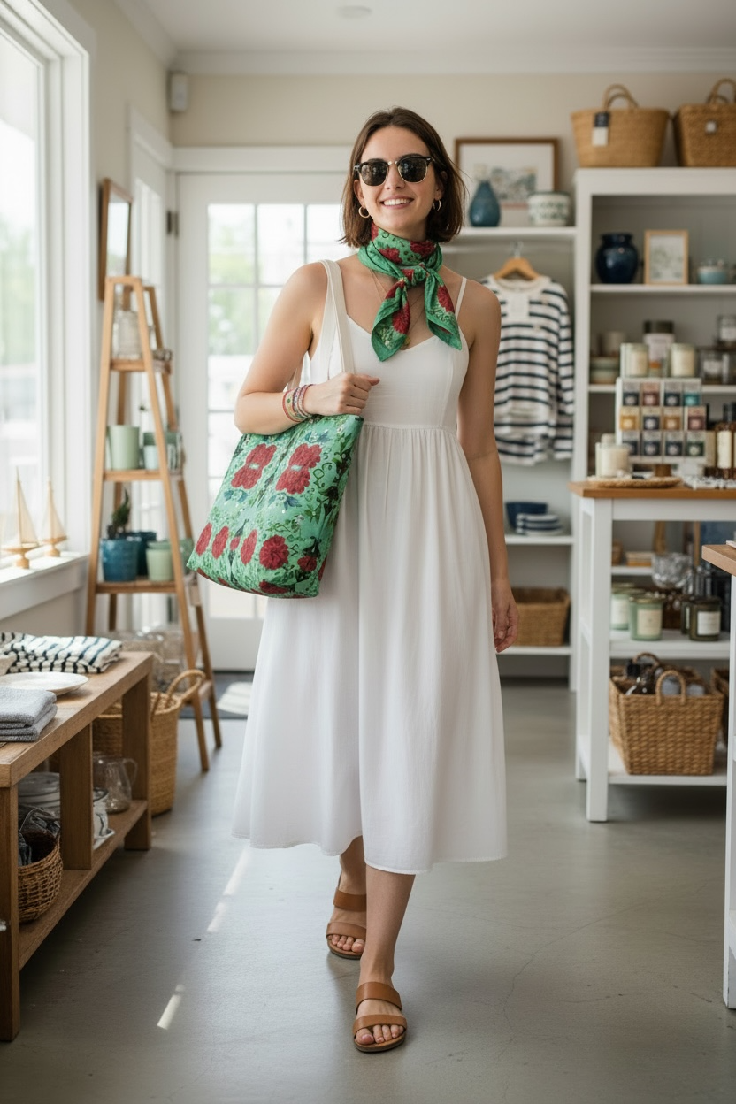 Marquesa Floral Mint Silk Square Scarf