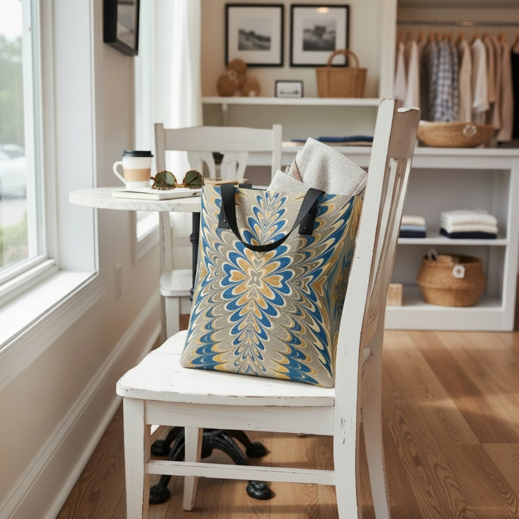 Prussian Blue Swirl Market Tote