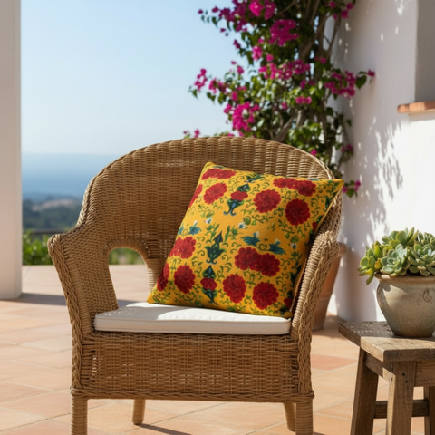 Marquesa Floral Golden 22 x 22 Pillow Cover