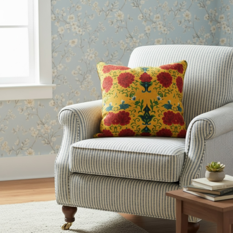Marquesa Floral Golden 22 x 22 Pillow Cover