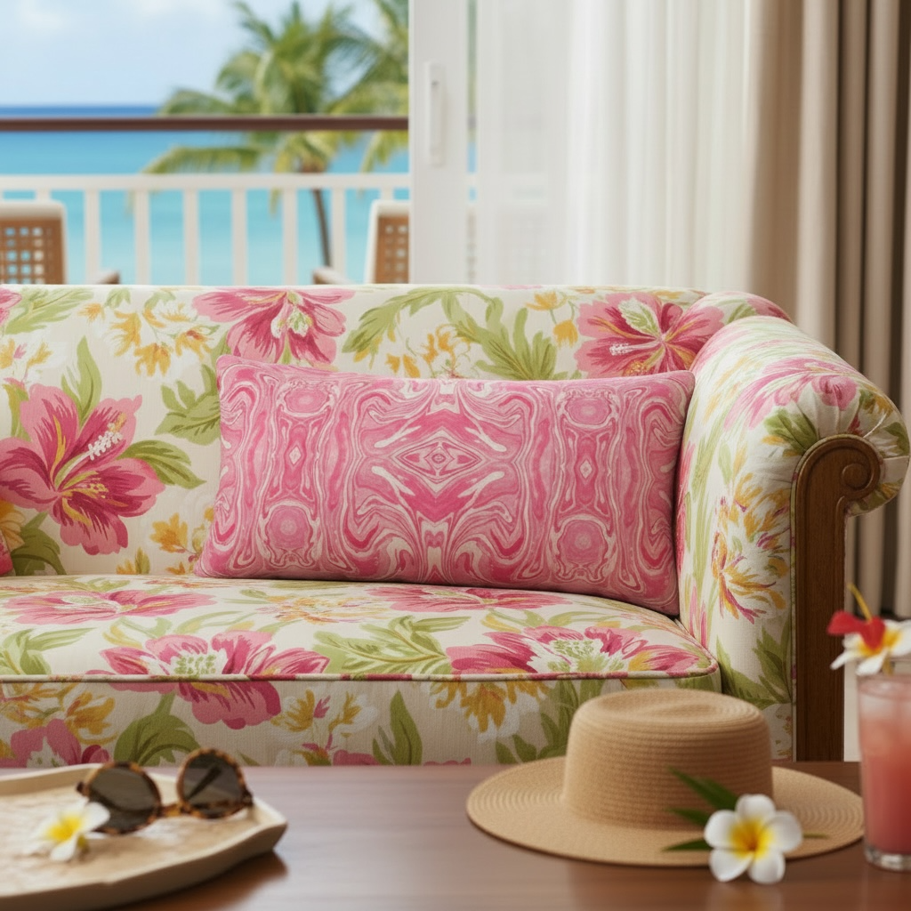 Pink Swirl 24 x 12 Pillow Cover