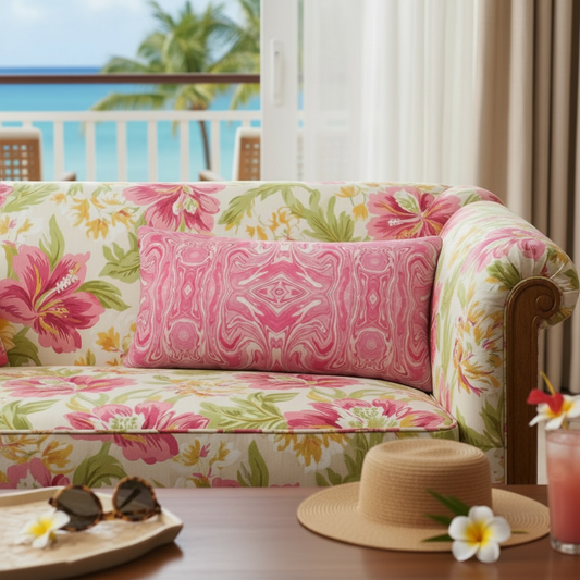Pink Swirl 24 x 12 Pillow Cover