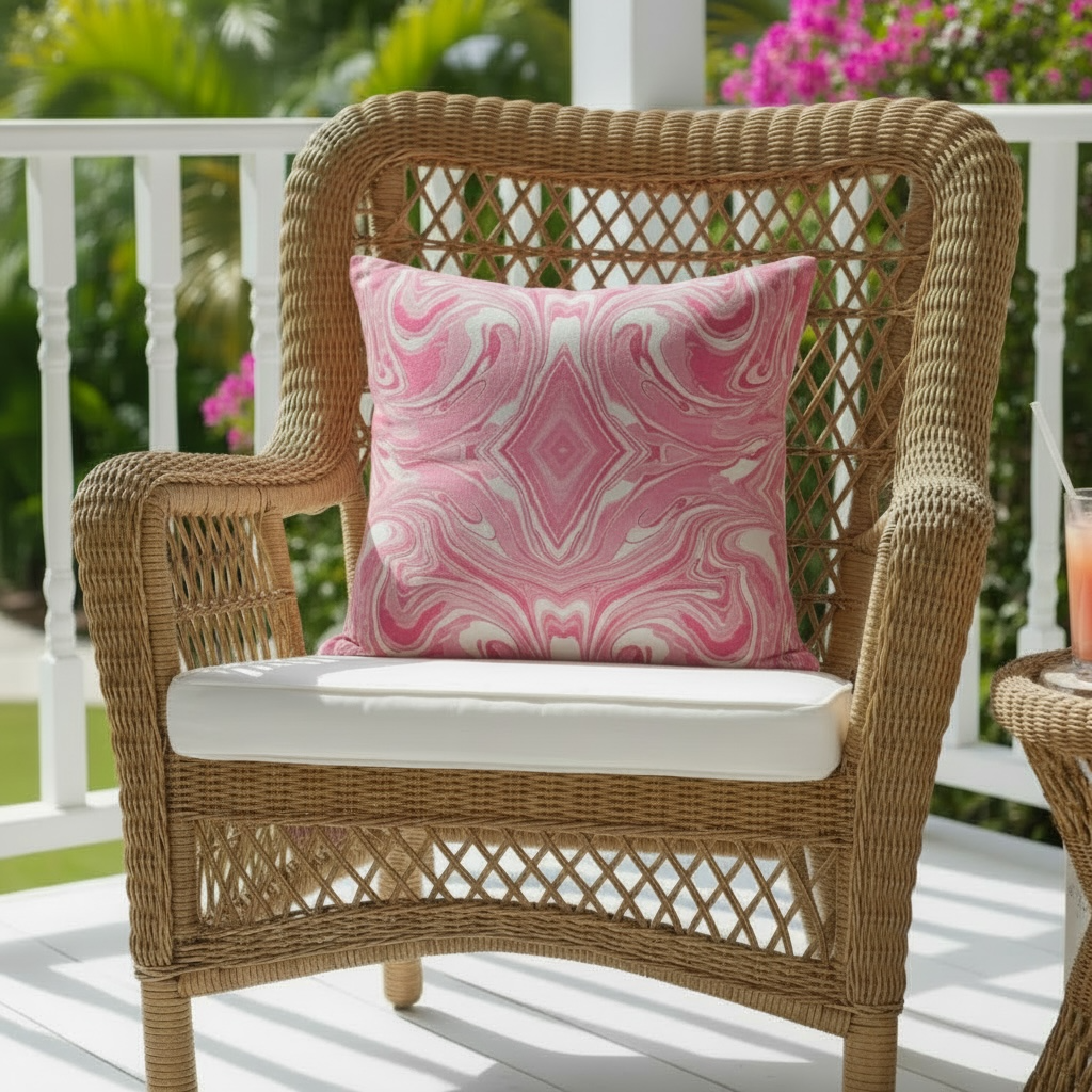 Pink Swirl 18 x 18 Pillow Cover