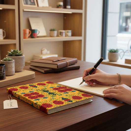 Marquesa Floral Golden Notebook