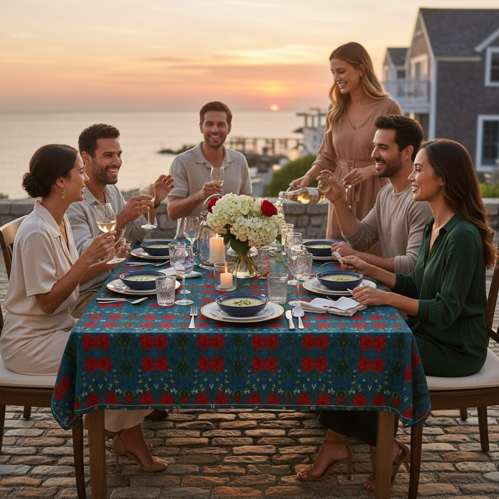 Marquesa Floral Sapphire 60 x 90 Tablecloth