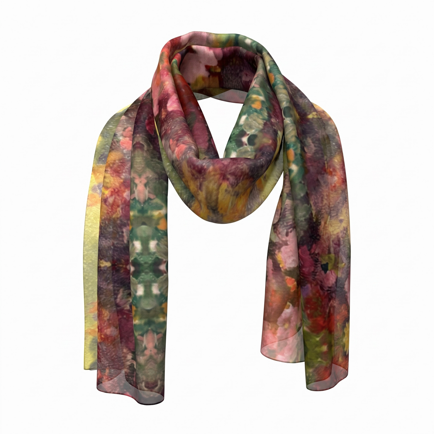 Giverny Gardens Silk Long Scarf