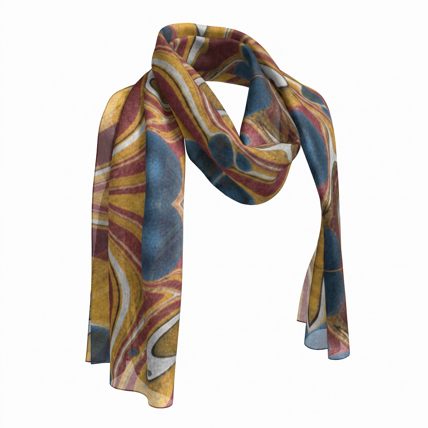 Sundown Revival Long Silk Scarf